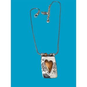 Brighton Remember Your Heart Pendant Two-Tone Necklace. Silver Plated